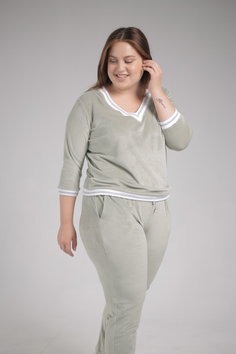 Спортивный костюм больших размеров из велюра plus size Lday, Л дей, Эл Дей