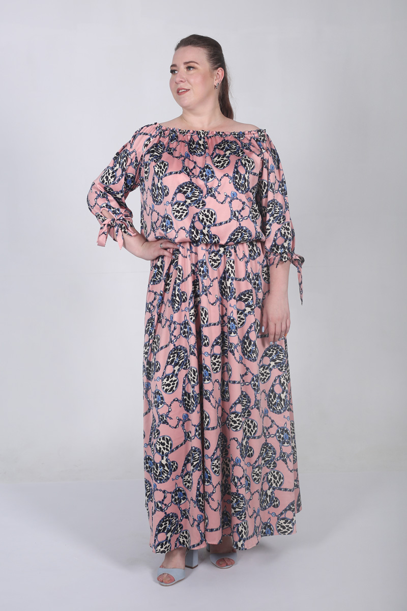 Довга сукня великіх розмірів рожева L day, Лдей, Эл Дей, lday.shop 068-053-55-75