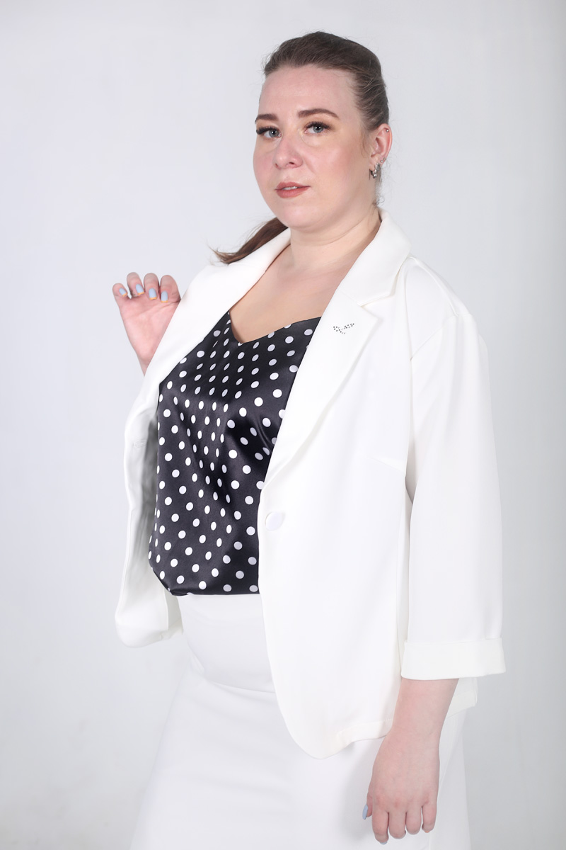 L day, Лдей, Эл Дей, lday.shop Летний костюм белый с юбкой и топом plus size