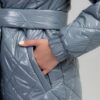 Жіноча куртка з поясом сіро-блакитний